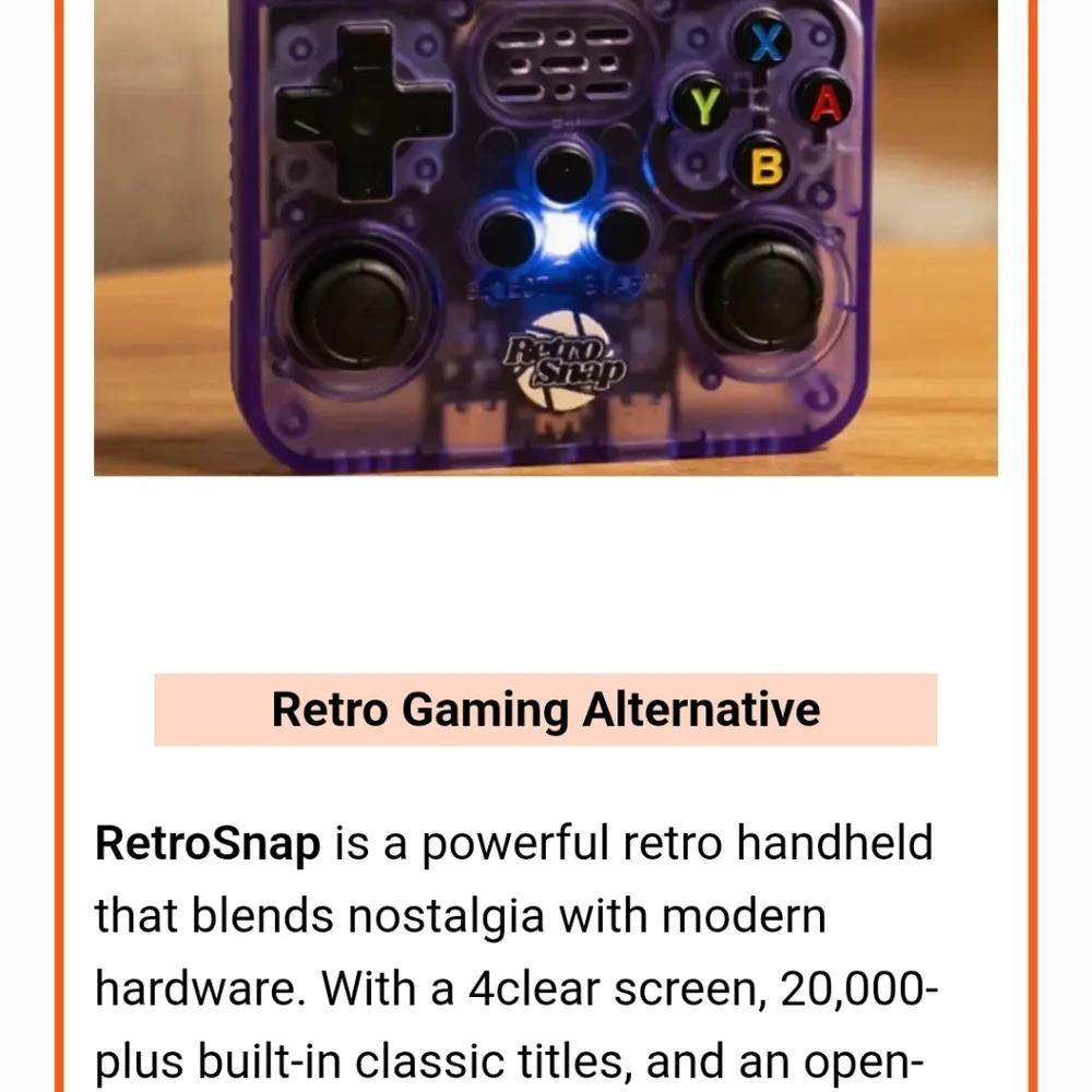 Purple Retro Snap Handheld Game Console